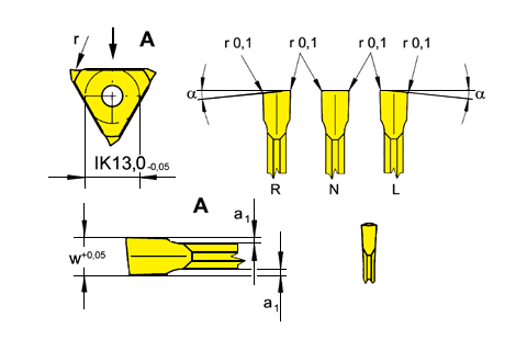 Paul Horn - 312.0012.V1 TF45 - Schneidkörper zum Stechen von Nuten  