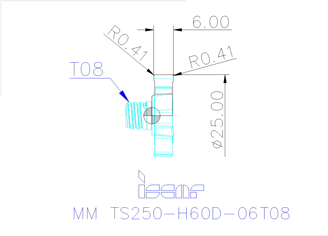 Iscar MM TS250H60D06T08 IC328 Tslot milling cutters ToolsUnited