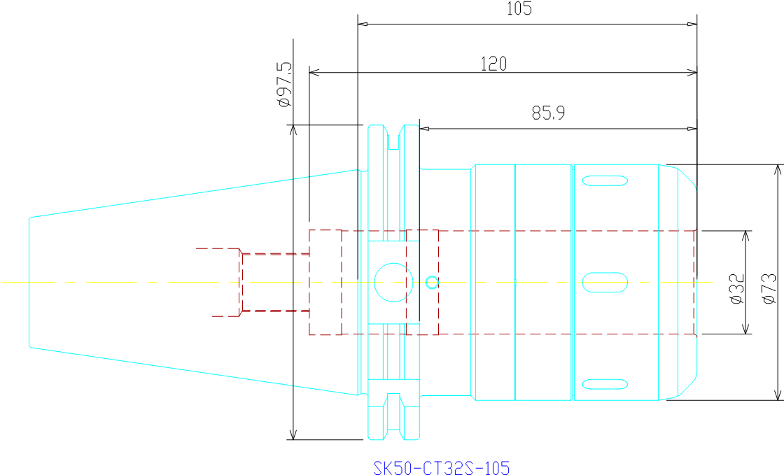 Moldino Tool Engineering Ltd Sk50 Ct32s 105 Basic Holders With Steep Taper Shank Toolsunited